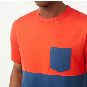Customized Logo <b>Silk</b> Screen Printed 100% Cotton Worsted T-<b>Shirt</b> for <b>Men</b> Women Solid Color with Pocket - Product Image 2