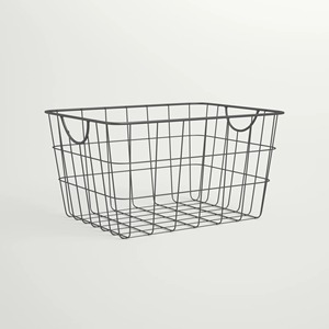 Modern Rectangular Metal <b>Storage</b> <b>Basket</b> 50x40x30cm Carbon Steel Minimalist Design for Kitchen Organization Easy Cleaning - Product Image 1
