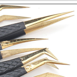 Pinzas de 90 grados para extensión de pestañas, de sujeción fuerte, delgadas, rectas, con volumen, para venta al por mayor, portátiles, proveedor a granel de pinzas para pestañas - Product Image 5