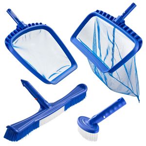 Kit di Pulizia per Piscine e Vasche Idromassaggio con 2 Testine Spazzola Staccabili da 20 Pollici / 5,5 Pollici, 2 Reti per Skimmer, 4 Pezzi per Piscine Interrate/Fuori Terra - Product Image 1