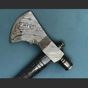 Damascus Steel Smoking Pipe Hatchet <b>Axe</b> Hand Forged Wooden <b>Handle</b> Outdoor Camping Bushcraft Tool OEM ODM Wholesale - Product Image 2