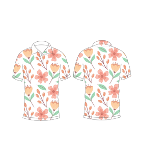 Polo pour homme à imprimé floral, manches courtes, décontracté, col classique, couleur pastel douce, été - Product Image 3