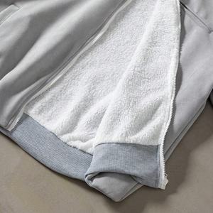 Fabricants de vêtements personnalisé 100% coton polaire hiver coupe boxy sweat à capuche marron fermeture éclair coupe surdimensionnée homme avec motif solide - Product Image 5