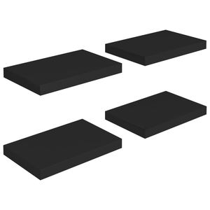 Ensemble de 4 petites étagères murales en MDF noir en forme de nid d'abeille, collection d'étagères murales élégantes - Product Image 2
