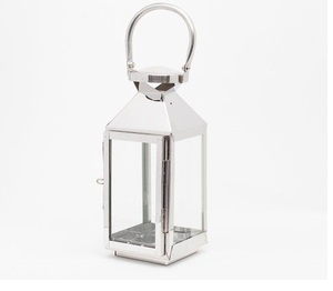 Farol de Metal y Vidrio de Diseño Moderno y Único, con Acabado Plateado Brillante, Centro de Mesa para Bodas, Decoración de Exteriores, Hecho a Mano - Product Image 5