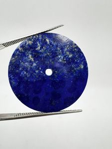Esfera Plana de Lapislázuli Azul Natural de 24 mm, Accesorios de Reloj de Piedras Preciosas de Excelente Calidad, Orificio Central de 2 mm, Sin Perforación - Product Image 6