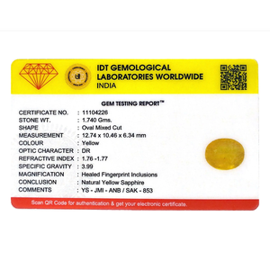 8.7 Carat Faceted Oval Cut Yellow Sapphire Loose Gemstone for Fine Jewelry - Product Image 4