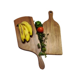 Planche à découper rectangulaire de luxe personnalisée en bois d'acacia et de manguier, faite à la main, pour cuisine, en bambou, couleur marron unique - Product Image 3
