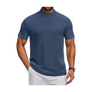 En stock T-shirt en coton respirant à manches courtes pour homme T-shirt uni à col rond pour femme Logo personnalisé - Product Image 3