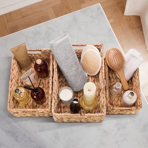 Hot Sale 2026 Water Hyacinth <b>Basket</b> Eco-Friendly <b>Rectangle</b> Home Decoration Laundry Clothes <b>Storage</b> Organization OEM Accepted - Product Image 5