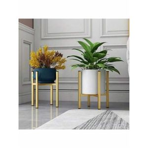 Soporte de Metal Alto para Plantas de Interior, de Lujo y Personalizado, con Juego de Macetas Blancas, Macetero de Piso de Varios Tamaños para Decoración de Sala de Estar u Hotel - Product Image 4