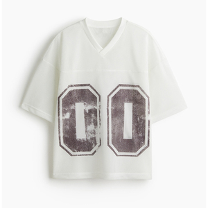 Camiseta Deportiva de Malla con Cuello en V, Blanca, 100% Poliéster, Manga Corta, Corte Holgado, Transpirable, Personalizada, Unisex, para Todas las Temporadas - Product Image 2
