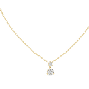 จี้เพชรทรงกลมทองคำขาว 14K สำหรับผู้หญิง |   ชุดลำลองสำหรับใส่ทุกวัน |   เพชรที่เพิ่งเพาะเลี้ยง - Product Image 2
