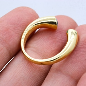 Anillo Abierto de Plata de Ley 925 con Dos Piedras de Topacio Azul Natural, Chapado en Oro Amarillo, Joyas Memoria, Venta al Por Mayor - Product Image 4