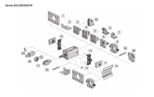 Cilindro compacto de doble acción ISO, rosca macho, 40 mm de diámetro, 30 mm de carrera, actuador lineal neumático para automatización industrial - Product Image 2