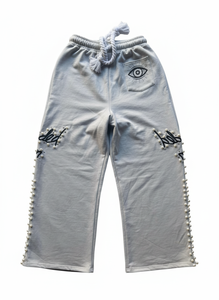 Fabricants sur mesure de tissus polaires de haute qualité, pantalon de jogging décontracté d'hiver surdimensionné pour hommes avec broderie et strass - Product Image 2