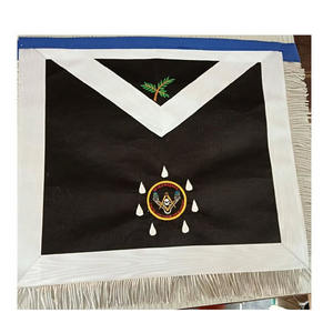 ผ้ากันเปื้อนปักลายเมสันสำหรับอดีตมาสเตอร์โลจ สีน้ำเงินกรมท่า ชุดเครื่องราชอิสริยาภรณ์เมสัน ผ้ากันเปื้อนสำหรับอดีตมาสเตอร์ พร้อมผ้ากันเปื้อนฟรีเมสันลายโมร์สีแดง - Product Image 1