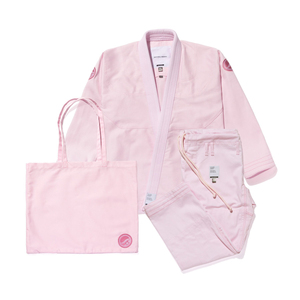 High Quality <b>Pink</b> Brazilian Customized Logo BJJ <b>Kimono</b> Martial Arts Uniform Set 100% Cotton Breathable Loose Fit Shoyorol 440g - Product Image 2