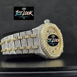 ICE LOOK JEWELERY Men's Luxury Stainless Steel <b>Watch</b> 40mm Round <b>Case</b> Sapphire Dial Analog Quartz Movement Folding Clasp - Product Image 2