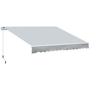 Tenda da Sole Retrattile 3,6x2,4m Grigio Chiaro, Resistente ai Raggi UV e all'Acqua, con Manovella Manuale e Bracci Pieghevoli, Stile Moderno - Product Image 1