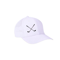 Casquette de golf unisexe légère à 6 panneaux en toile pour le sport Casquette de golf avec logo personnalisé Trous découpés au laser Performance de cyclisme à la mode sur la plage
