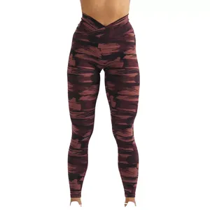 Leggings de compression athlétiques personnalisés en gros, collants en nylon uni avec poches, grandes tailles, leggings de levage en polyester recyclé - Product Image 1