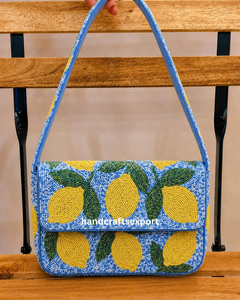 Sac à bandoulière de luxe fait main en perles de citron pour femmes, exportations d'artisanat |   Écologique, léger, sûr, personnalisable, design - Product Image 1