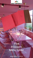M&Z IMPORTS – Porte-menu en cuir et similicuir de luxe certifié ISO, rose fuchsia, 9x12 pouces, avec plaque métallique pour logo, idéal pour restaurants à faible coût