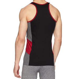 Débardeur d'entraînement sans manches pour homme, col en V, personnalisé, de haute qualité, séchage rapide, respirant, en tissu Spandex/Polyester - Product Image 2