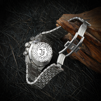 Montre Hip-Hop Haut de Gamme en Acier Inoxydable avec Moissanite, Style Diamant Brillant, Bijou pour le Marché des Accessoires de Luxe, En Vente
