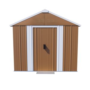 Abri de jardin métallique robuste 6x4, résistant aux intempéries, avec porte verrouillable, fenêtres et ventilation pour cour arrière - Product Image 6
