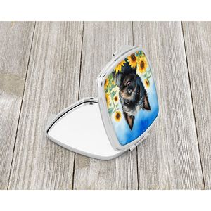 Cairn Terrier Tournesols Miroir de maquillage compact pliable pour femmes Miroir de poche décoratif de voyage Cadeau pour filles - Product Image 2