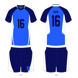 ชุดยูนิฟอร์มวอลเลย์บอลสีส้มน้ำเงินแบบกำหนดเอง เสื้อทีมแขนสั้นสำหรับผู้ชายพร้อมกางเกงขาสั้น – ชุดกีฬาพร้อมชื่อและหมายเลขส่วนตัว - Product Image 4