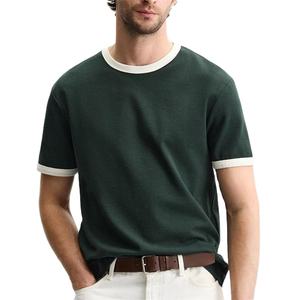 T-shirts Ringer Écologiques pour Hommes en Coton Biologique T-shirts Ringer pour Hommes Étiquette Personnalisée Disponible T-shirts Ringer Uni Col Rond - Product Image 1