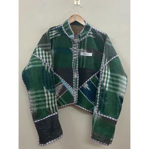 New Arrival Indian Handmade Cotton Patchwork Multicolor Kantha Eco-Friendly Breathable <b>Jacket</b> for Autumn/Winter Casual Wear - Product Image 1