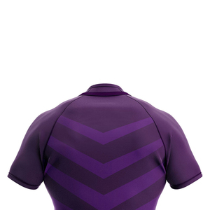 เสื้อรักบี้สไตล์เรโทรแบบคลาสสิก ผ้าฝ้าย ลายทางแนวตั้ง แขนครึ่งตัว สำหรับผู้ชาย ชุดทีม ออกแบบเองได้ - Product Image 2