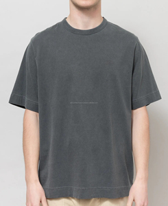 Camiseta de Verano para Hombre, 100% Algodón, Lavado Ácido, Estilo Urbano, Transpirable, Diseño Sólido, Mejores Precios, 180 g - Product Image 1