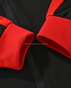 ที่กําหนดเองวอร์มกีฬากลางแจ้งซิปคลุมด้วยผ้าจ๊อกกิ้งผู้ชายจ็อกเกอร์ชุดติดตามขายส่งOEMสีแดงติดตั้งชุดเหงื่อวอร์ม - Product Image 4