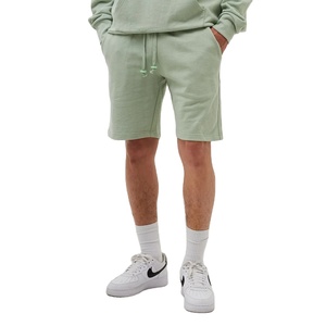 Pantalones Cortos Bermuda de Algodón Verde Sólido para Hombre, Cintura Media, Cordón Ajustable, Estilo Casual, Tejido Transpirable, Bolsillos - Product Image 3