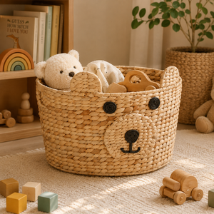 Animal Eco-Friendly Folding Multifunction Natural Seagrass Handwoven Storage <b>Basket</b> Weaving Cute Water Hyacinth <b>Gift</b> Home - Product Image 4