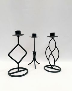 เชิงเทียนโลหะสีดำทันสมัยสำหรับตกแต่งโต๊ะอาหาร ของตกแต่งบ้าน ขายส่ง - Product Image 5