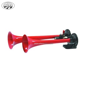 Bocina Clásica – Bocina de Aire de Zinc de un Solo Tono 12V 24V Triple Trompeta Roja - Product Image 1