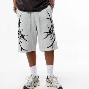 Pantalones Cortos Deportivos Personalizados con Estampado Gráfico Y2K para Hombre, de Felpa Gruesa, Estilo Hip Hop, Bermuda, Casuales, Grises, hasta la Rodilla - Product Image 6