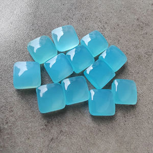 Cabujón Cuadrado de Calcedonia Azul Natural, Gema Briolette Calibrada, Piedra Suelta para Joyería - Product Image 6