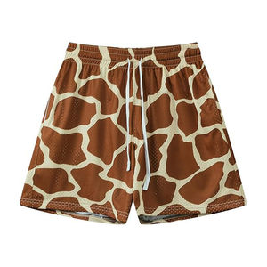 Pantalones Cortos de Malla con Estampado de Jirafa para Hombre, Cintura Elástica con Cordón, Shorts de Playa de Verano, Casuales, Deportivos, Estilo Hip Hop, Ropa Urbana - Product Image 1