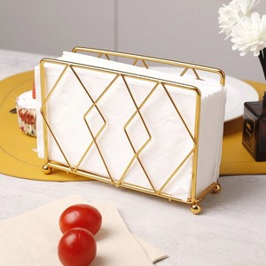 Porte-serviettes en métal doré de luxe, organiseur de mouchoirs décoratif, porte-papier de table pour table à manger, cuisine, maison, hôtel, décoration - Product Image 1