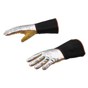 Accesorios para equipos de extinción de incendios Guantes de soldadura largos ignífugos de cuero de vaca rojo de 16 pulgadas de alta calidad Vaca resistente al calor - Product Image 2
