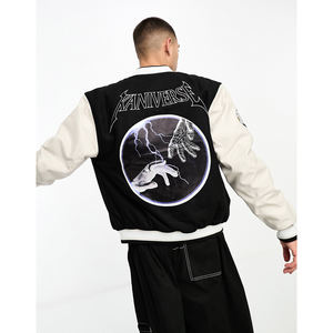 Veste de baseball de style universitaire pour hommes, logo personnalisé OEM disponible, veste de haute qualité en laine et cuir - Product Image 2