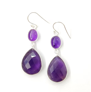 Pendientes Colgantes de Amatista para Mujer, Hechos a Mano con Plata 925, Joyería Elegante para Fiestas y Ocasiones Especiales - Product Image 3