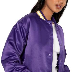 Veste en satin pour femme de haute qualité, taille et couleurs personnalisées, style tendance, vêtements décontractés, veste en satin pour femme, service OEM - Product Image 2